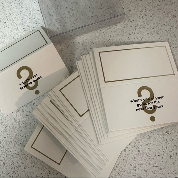 Other - Question Cards with Gold Accents - Wedding Party Name Tags - Seating Chart